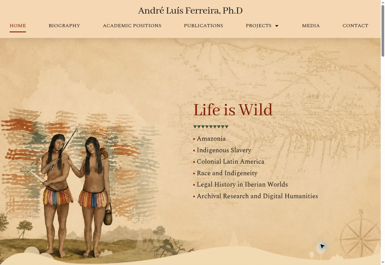 Home do site André Luís Ferreira em notebook