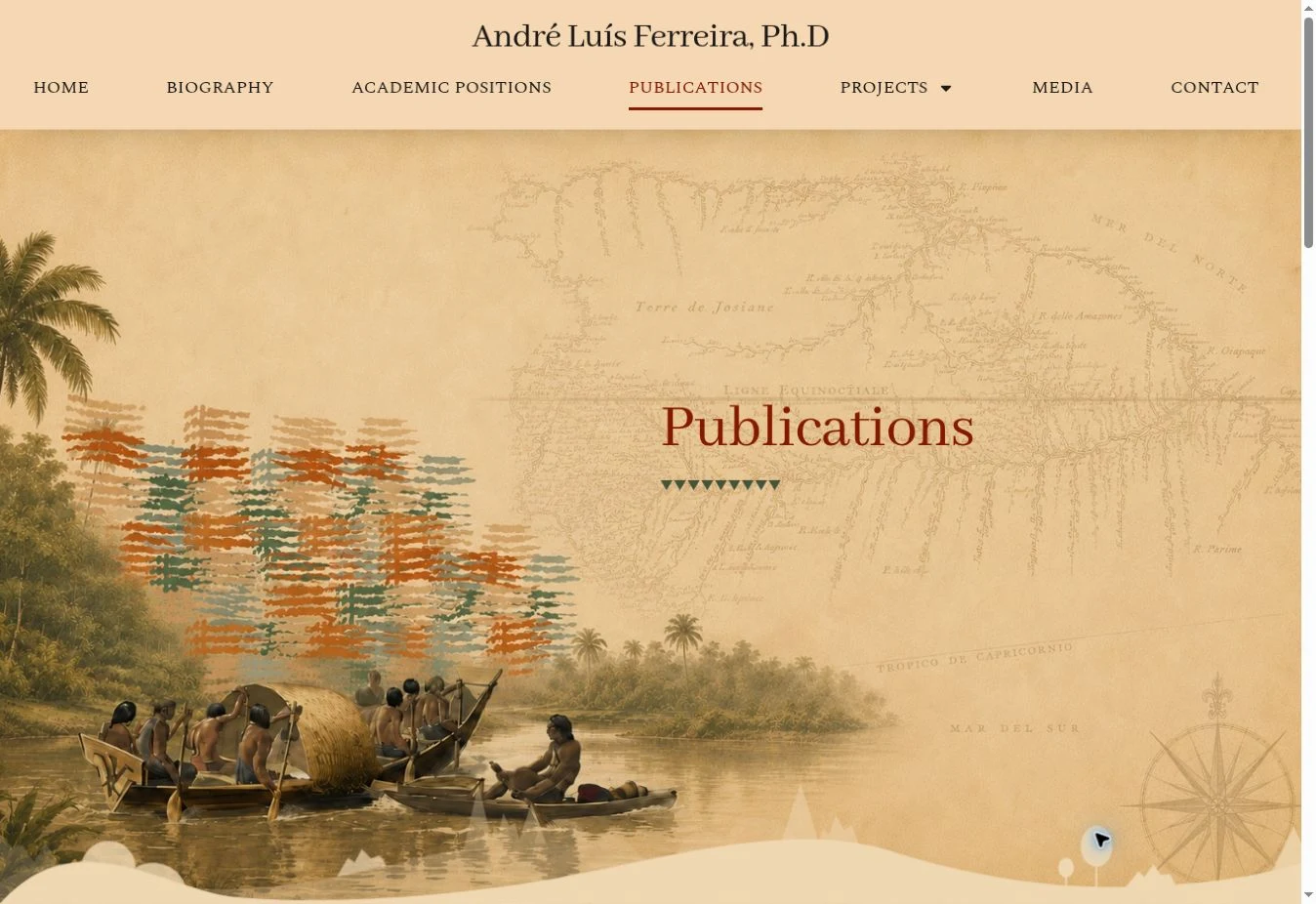 Página publicações do site André Luís Ferreira
