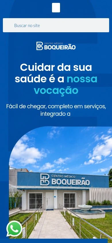 Versão para celular do site Centro Médico Boqueirão