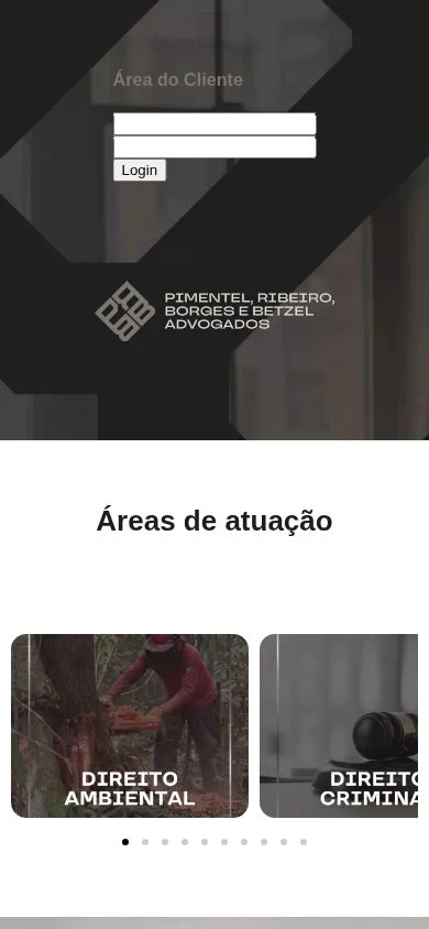 Versão para celular do site PRB Advogados
