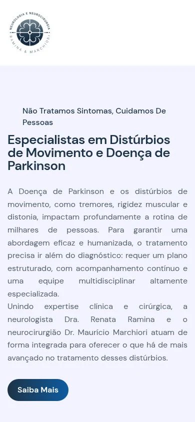 Versão para celular do site Ramina & Marchiori